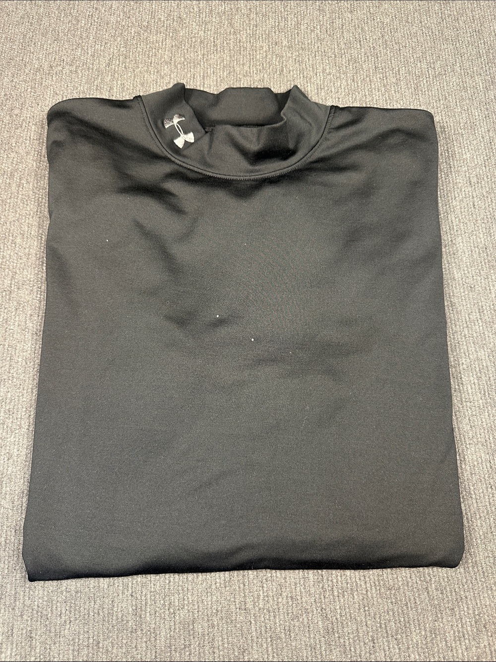 Under Armour ColdGear Shirt Mock Neck Large Black Long Sleeve Fitted Base Layer